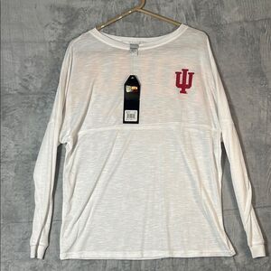 NWT New Indiana University Hoosiers White Long Sleeve Shirt Size M